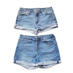 Universal Thread High Rise Midi & Shortie Light Wash Short Bundle | Size 14 / 32
